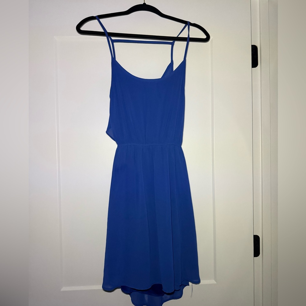 Flowy Royal Blue Open-Back Dress